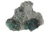 Green Fluorite on Sparkling Quartz - China #128562-1